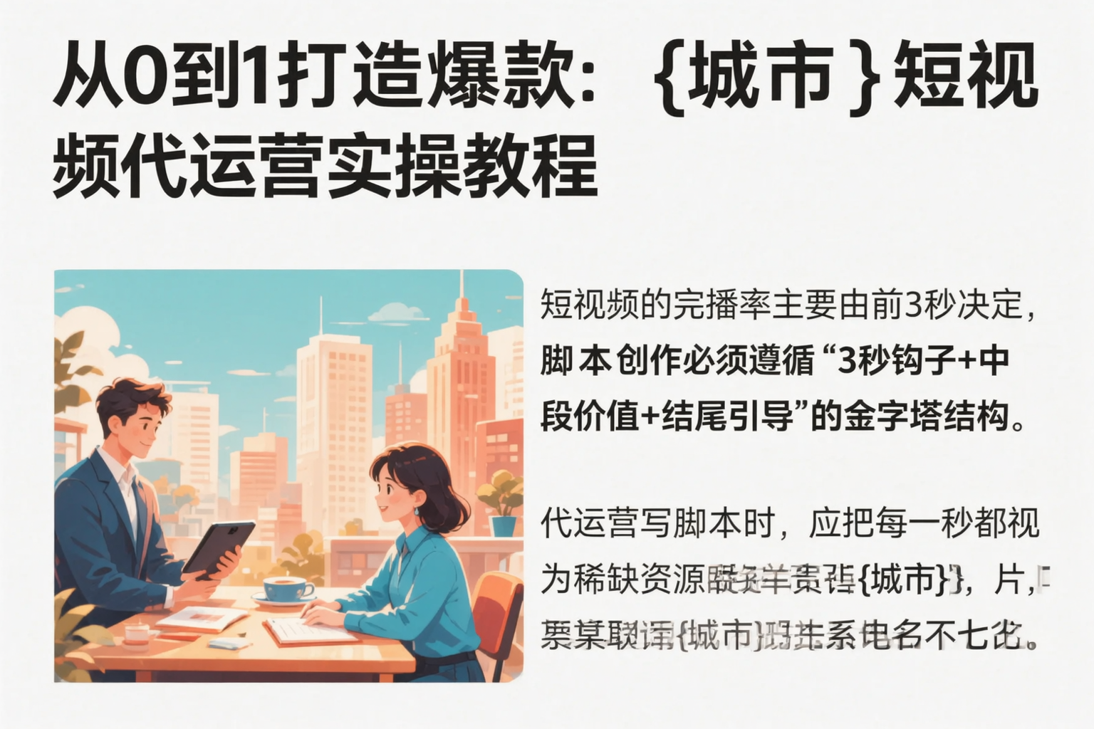 从0到1打造爆款：抚顺短视频代运营实操教程