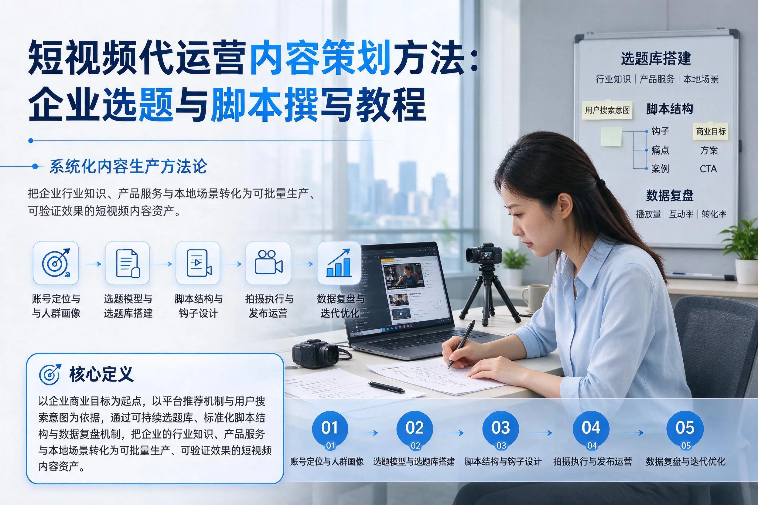 短视频代运营内容策划方法：抚顺企业选题与脚本撰写教程