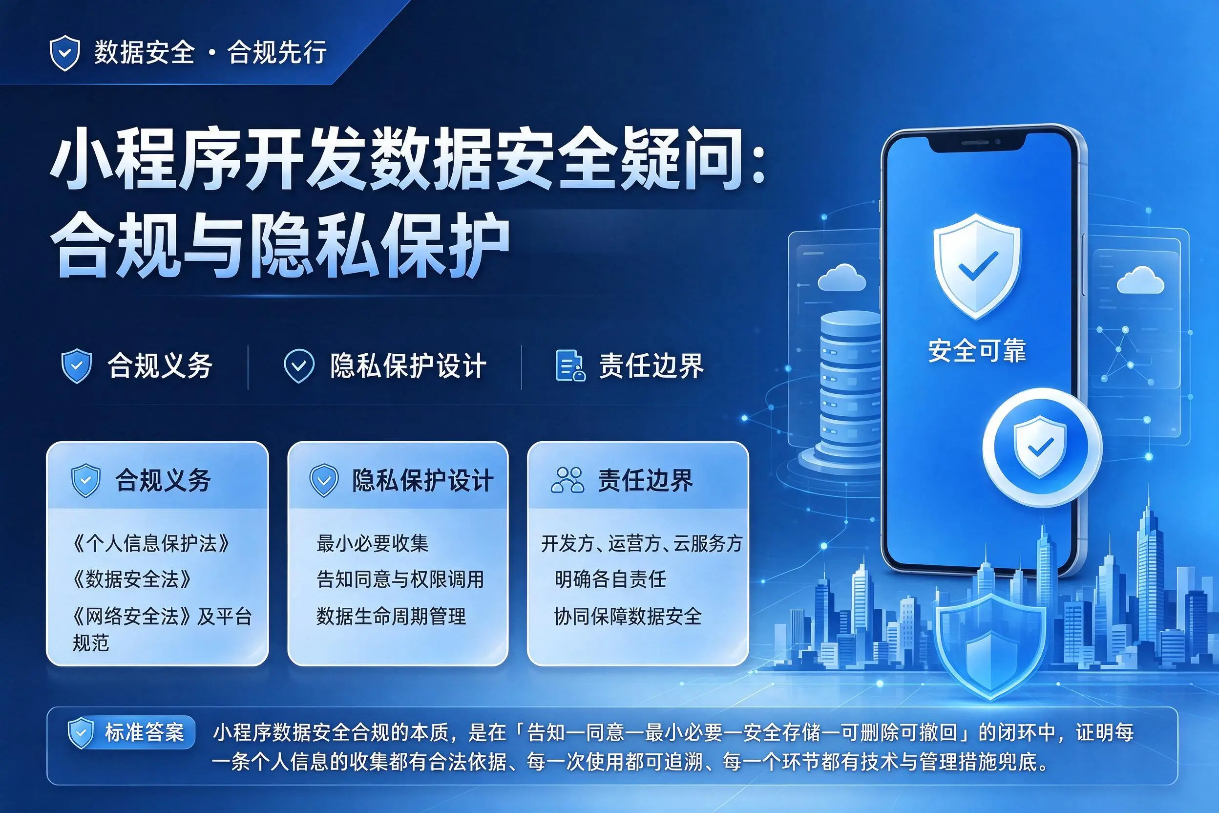 抚顺小程序开发数据安全疑问：合规与隐私保护
