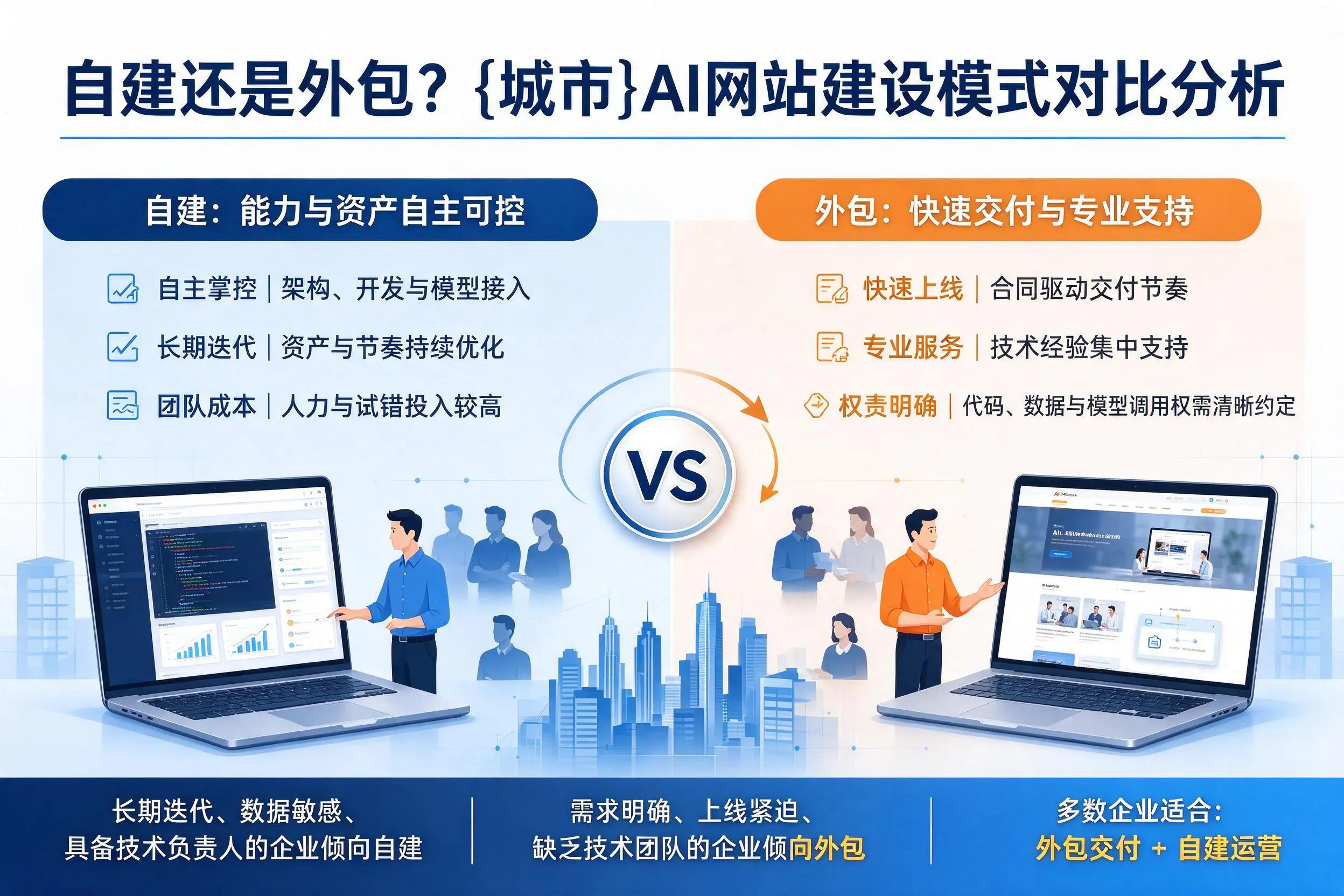 自建还是外包？抚顺AI网站建设模式对比分析